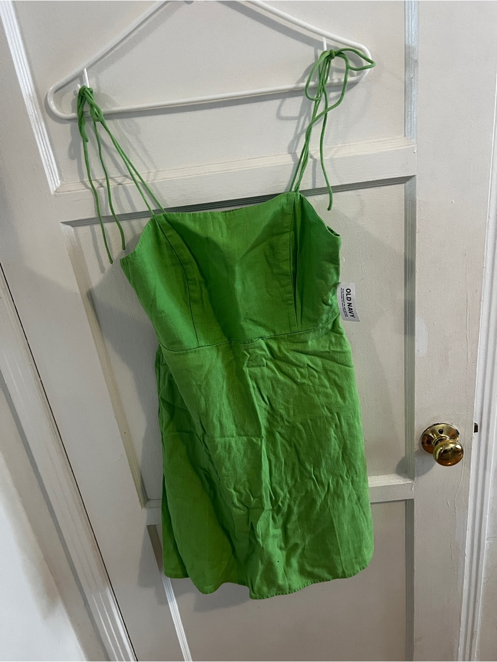 Old Navy Green Tie-Strap Summer Dress With Pockets. NWT